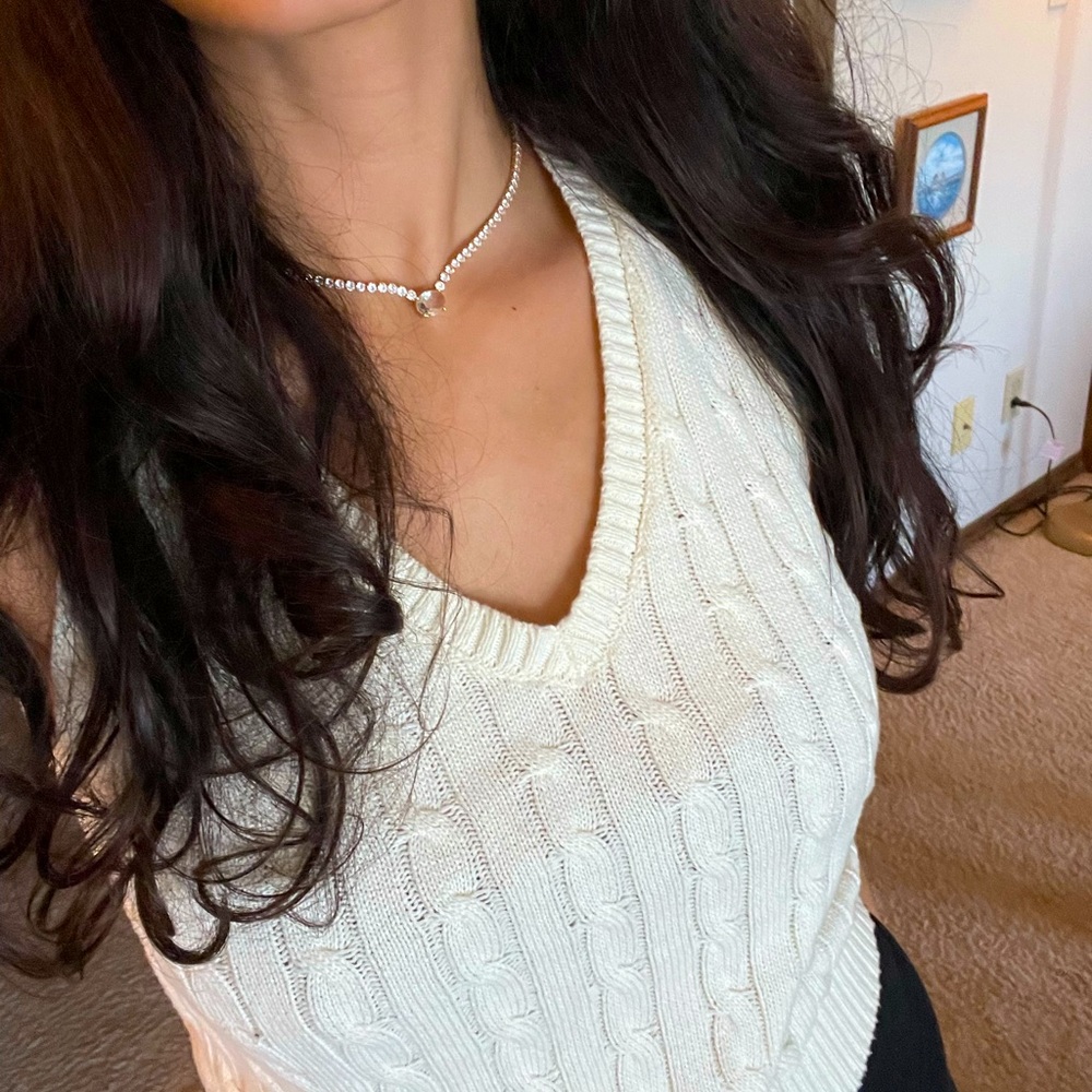 Cropped sweater vest